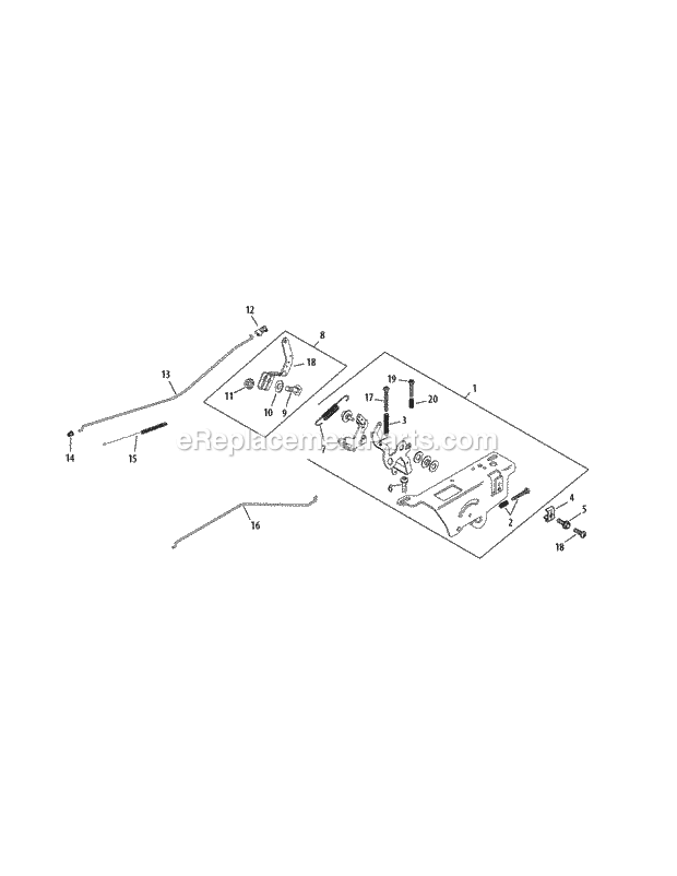 Kohler Sv591-3212 Controls Diagram and Parts List for LTX1040 (13AX90AS056, 13WX90AS009, 13WX90AS010, 13WX90) (2014) Cub Cadet Lawn Tractor